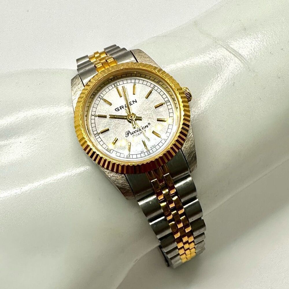 Gruen silver and gold tone watch